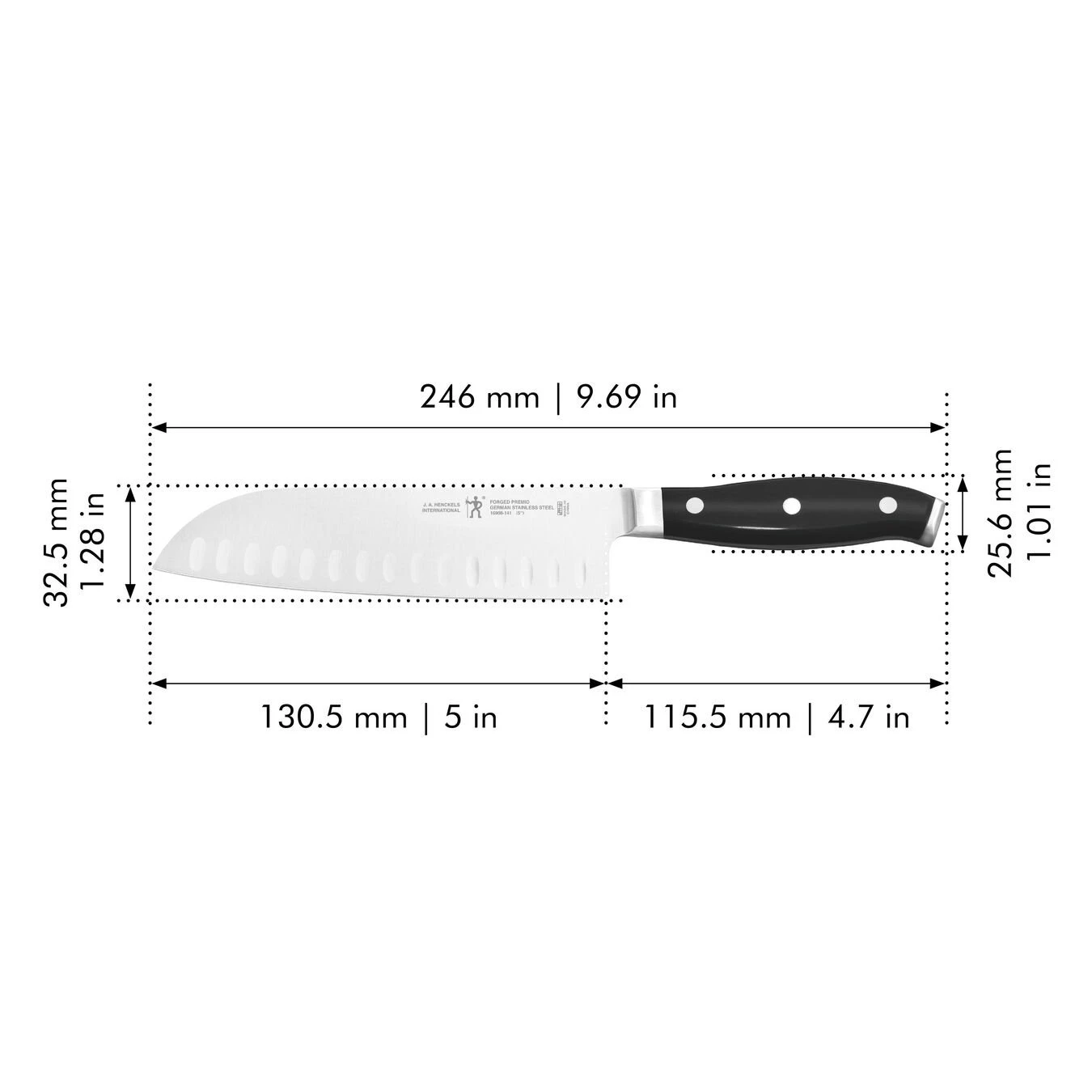 Promo ???? Henckels Forged Premio 5-inch, Hollow Edge Santoku Knife ???? 2 Promo ???? Henckels Forged Premio 5-inch, Hollow Edge Santoku Knife ???? - Image 2