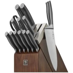 Discount ⌛ Henckels Graphite 14-pc, Self-Sharpening Knife Block Set, brown ????