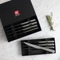 Brand new ???? ZWILLING Steak Sets 8-pc, stainless steel Porterhouse Steak Knife Set in Black Presentation Box ???? 10 Brand new ???? ZWILLING Steak Sets 8-pc, stainless steel Porterhouse Steak Knife Set in Black Presentation Box ???? -ZWILLING SALES 424415611