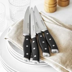 Brand new ???? Henckels Forged Accent 4-pc, Steak Knife Set - Black ???? -ZWILLING SALES 750031195