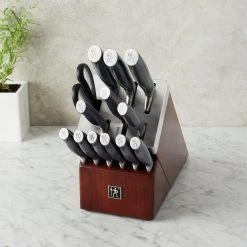 Discount ⌛ Henckels Graphite 14-pc, Self-Sharpening Knife Block Set, brown ???? -ZWILLING SALES 750059503